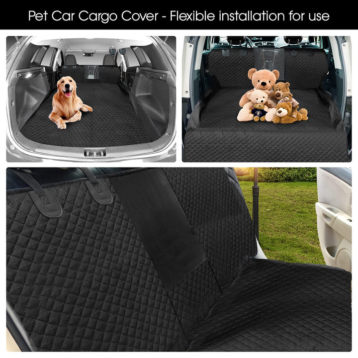 Dog Cargo Liner for SUV,Waterproof Nonslip Pet Car Seat Cover Mat with Mesh Window,Washable Dog Trunk Cover with Bumper Flap - Universal Fit
