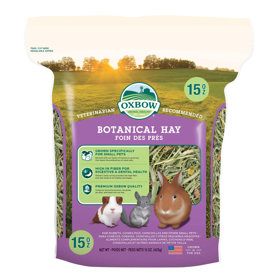 Animal Health, Botanical Western Timothy Hay, Guinea Pig Hay, Small Pet Bunny Supplies, All Natural Grass for Guinea Pig, Bunny, Chinchilla & Hamster, Rabbit Supplies, 15 oz bag
