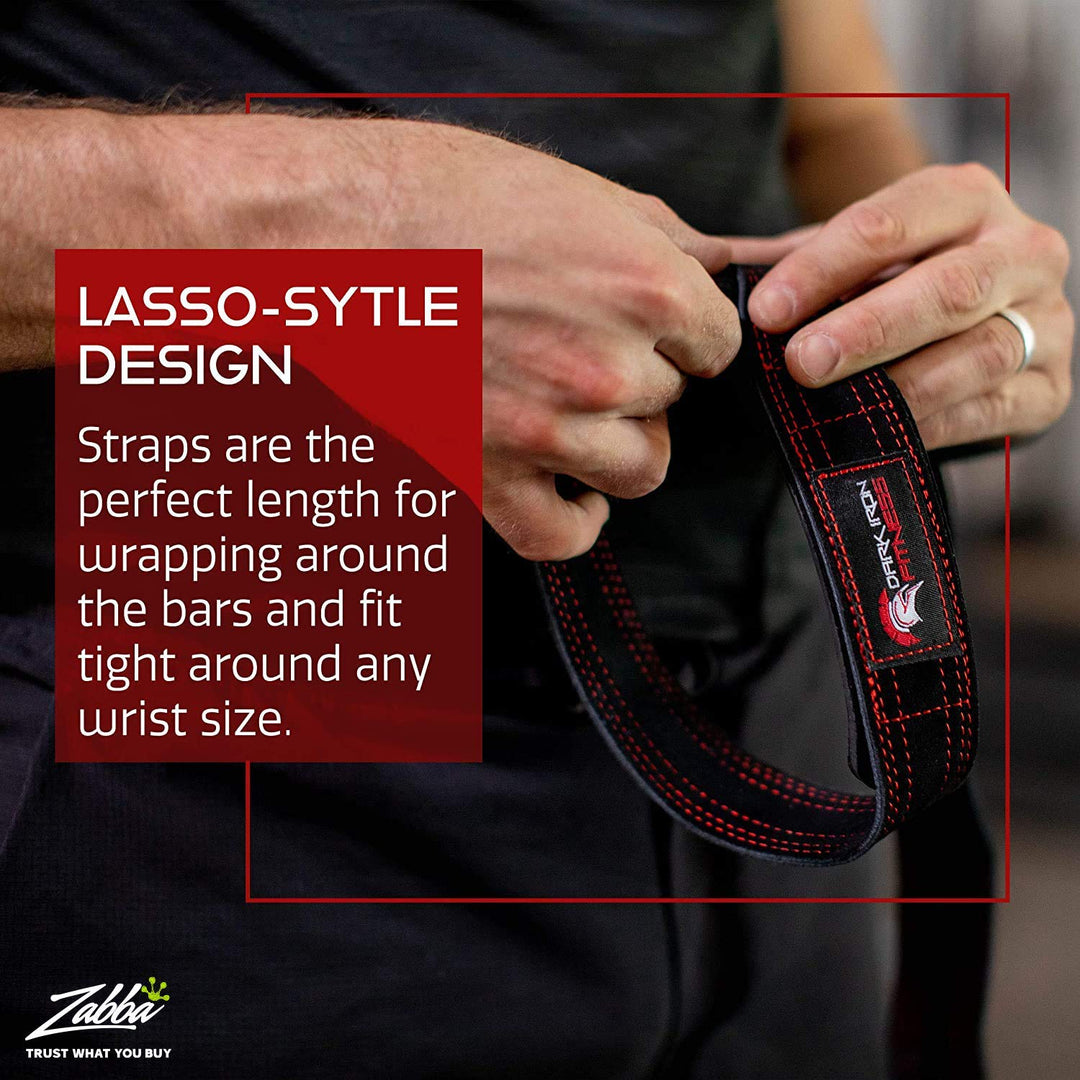 Weightlifting Leather Suede Lifting Wrist Straps Bundle for Men and Women Wraps Weight for a Heavy Powerlifting Grip Hooks with Padded Support