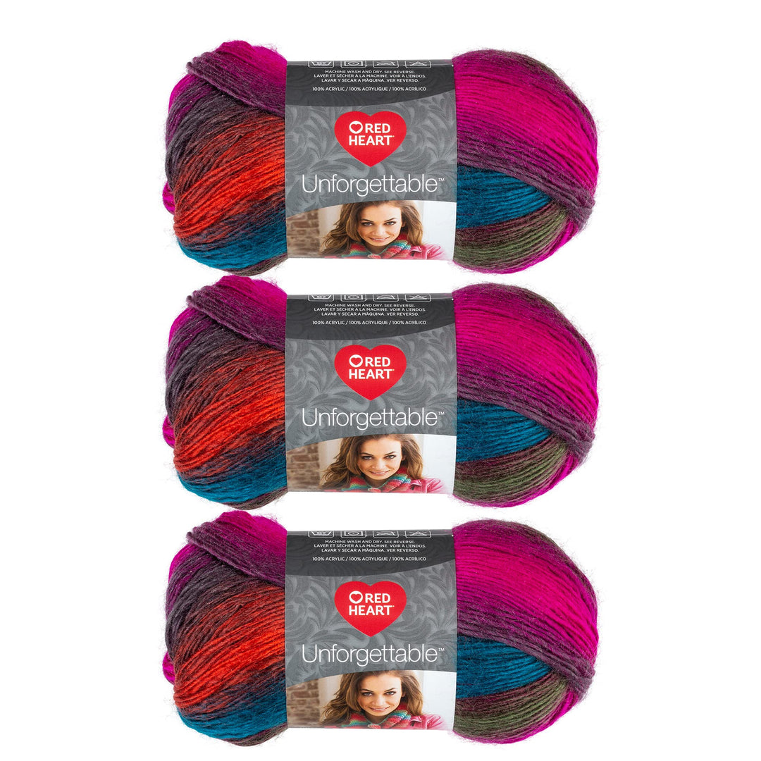 Boutique Unforgettable Gotham Yarn - 3 Pack of 100g/3.5oz - Acrylic - 4 Medium (Worsted) - 270 Yards - Knitting/Crochet