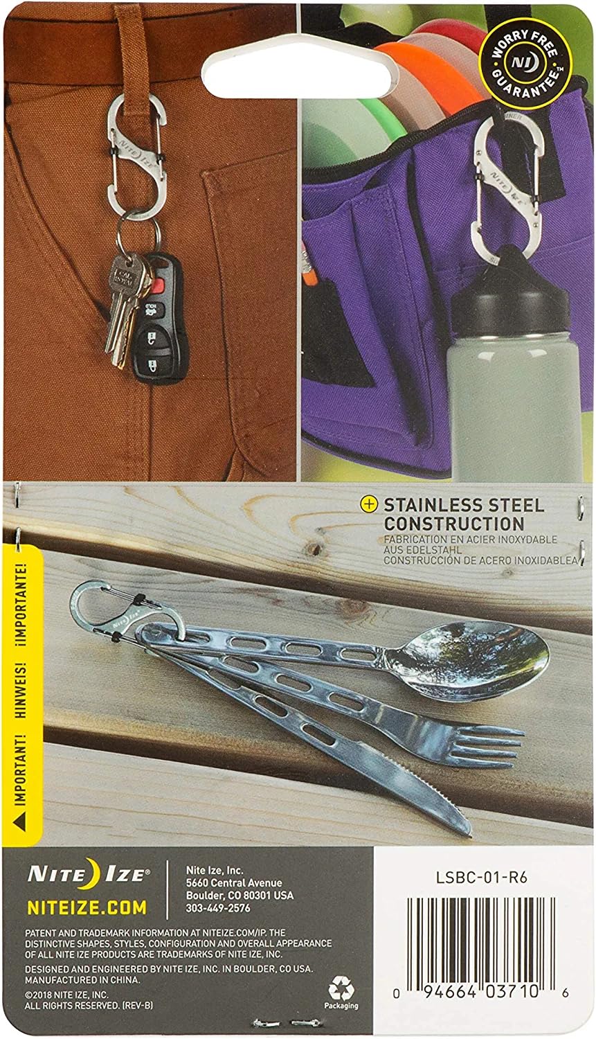 S-Biner SlideLock Stainless Steel Dual Locking Carabiner - S-Biner Key Holder with Locking Gate - Carabiner Organizer for Keys & Camping Accessories - Assorted Sizes, Black (3 Pack)