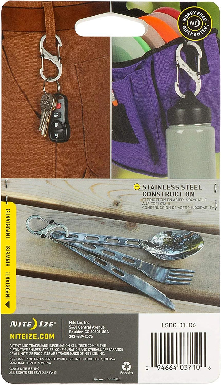 S-Biner SlideLock Stainless Steel Dual Locking Carabiner - S-Biner Key Holder with Locking Gate - Carabiner Organizer for Keys & Camping Accessories - Assorted Sizes, Black (3 Pack)