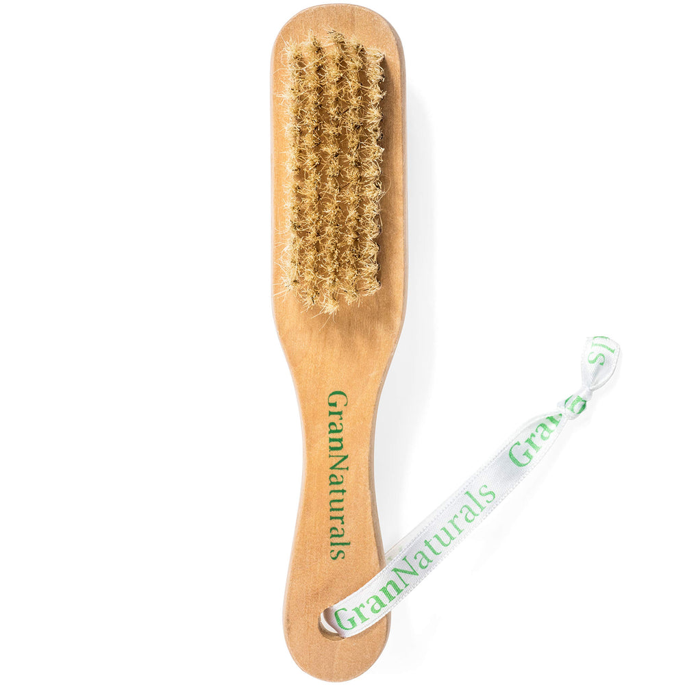 Foot Brush & Pumice Stone with Handle - Callus & Corn Remover, Exfoliator & Scrubber for Dry, Dead Skin on Feet - Natural Bristles & Stone with Wooden Handle - Men & Women