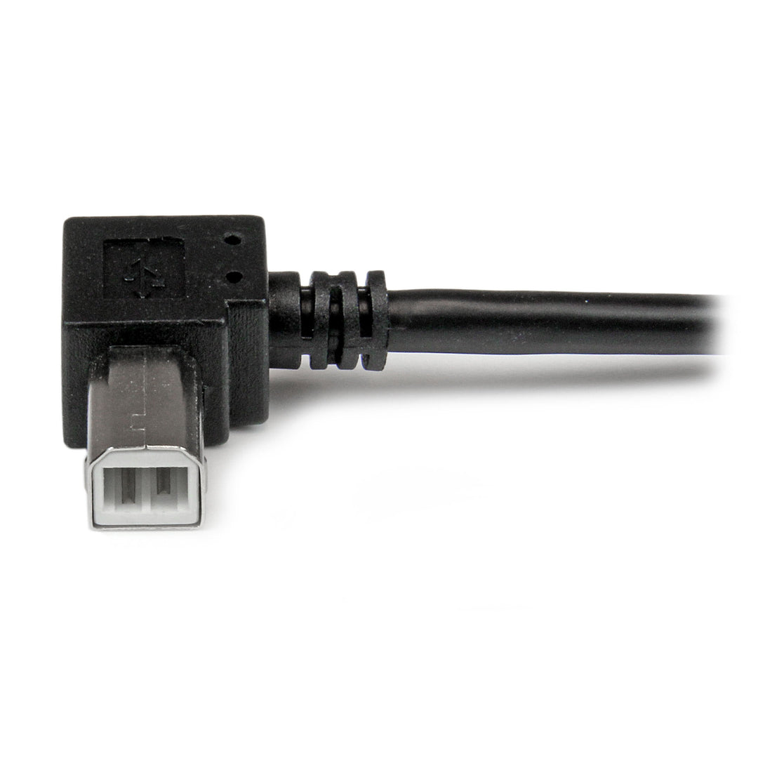 2m USB 2.0 A to Right Angle B Cable Cord - 2 m USB Printer Cable - Right Angle USB B Cable - 1x USB A (M), 1x USB B (M) (USBAB2MR)
