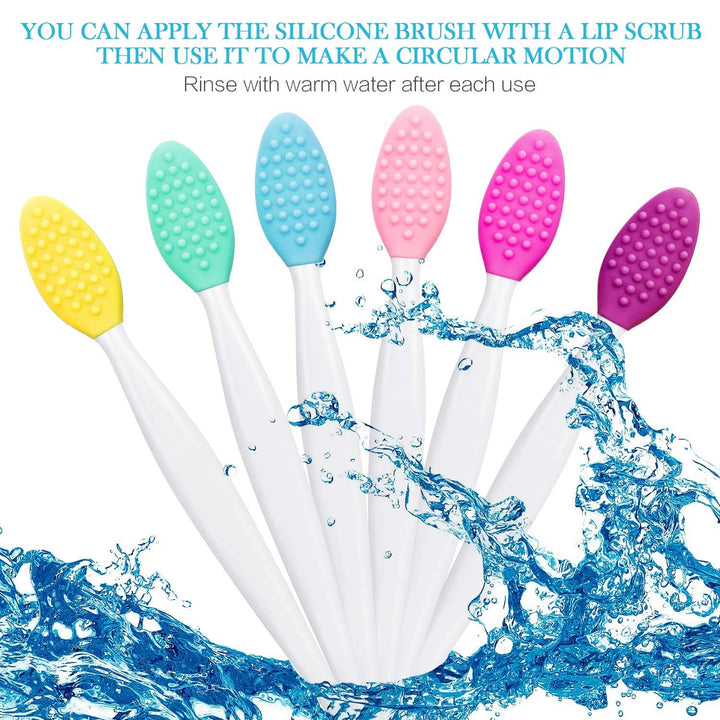 Silicone Exfoliating Lip Brush Double-sided Lip Brush Soft Cleaning Lip Brush Beauty Tool for Smoother Skin and Fuller Lip Appearance, 6 Colors (30)