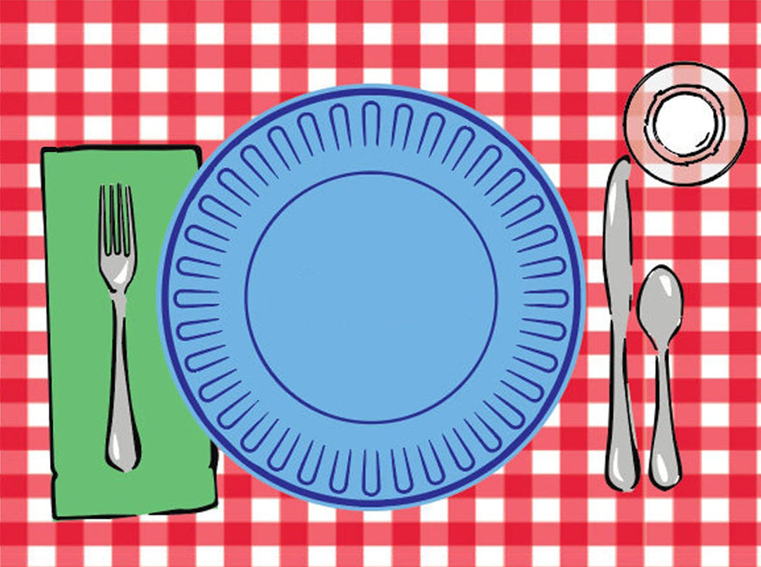 Montessori Placemat, Table Place Setting Etiquette Educational Placemat Set of 4 Buffalo Plaid Gingham Montessori Placemat Toddler Kid Child Baby Preschool Homeschool Dining Table Manners