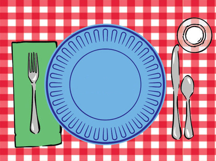 Montessori Placemat, Table Place Setting Etiquette Educational Placemat Set of 4 Buffalo Plaid Gingham Montessori Placemat Toddler Kid Child Baby Preschool Homeschool Dining Table Manners