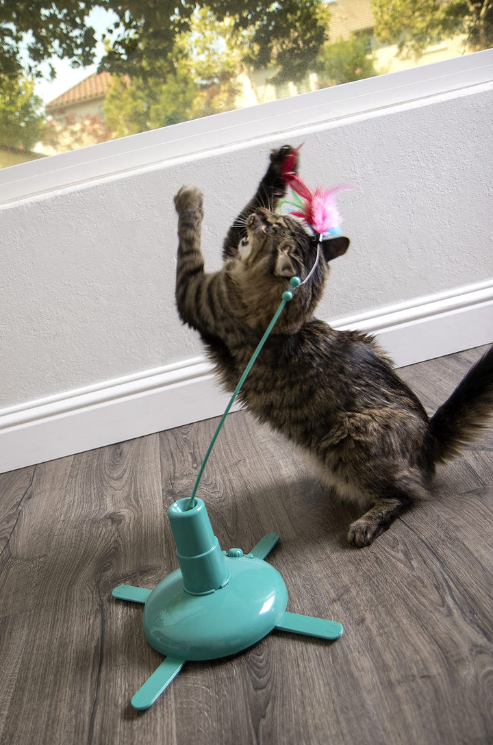 Loco Motion Electronic Motion Teaser Wand Cat Toy, Battery Powered - Blue, One Size