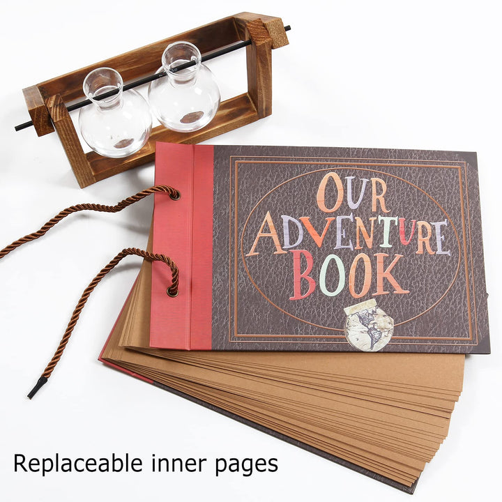 Scrapbook Photo Album Our Adventure Book Up Movie Scrap Photo Book Embossed Words DIY Memory Book for Couple Travel Friend
