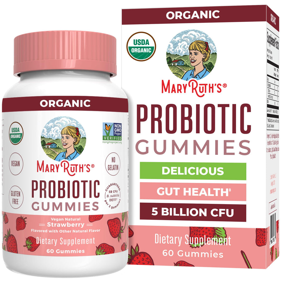 USDA Organic Probiotic Gummies |Probiotics forWomen & Men Digestive Health & Gut Comfort Supplement 5 Billion CFU | Immune & Digestive Support | Vegan | Non-GMO | 60 Count