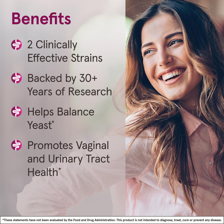 Fem-Dophilus Probiotics 1 Billion CFU With 2 Science-Backed Strains, Dietary Supplement for Vaginal and Urinary Tract Support, 30 Veggie Capsules, Up to a 30 Day Supply, Shelf-Stable