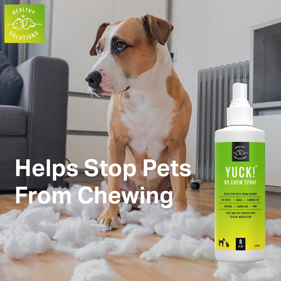 Bitter Spray for Dogs - No Chew Spray - Best No Bite Spray for Dog, Puppies, & Cats - Stop Pets from Chewing on Furniture, Paw, Wounds & More - Water Based Formula Does Not Sting or Stain