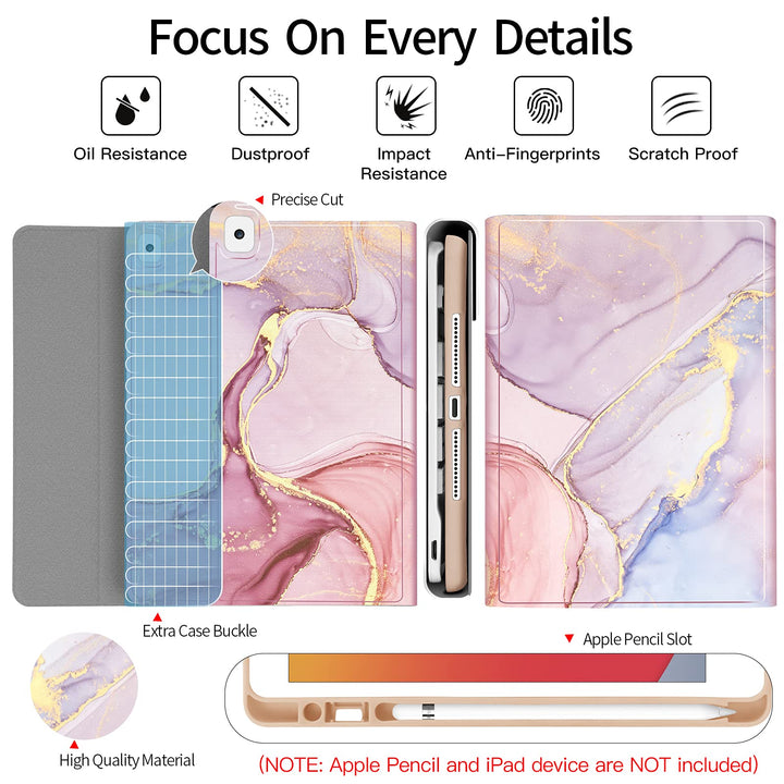 Backlit Keyboard Case for iPad 10.2 9th 8th 7th Generation - Wireless Detachable Keyboard Thin Slim Smart Folio Stand Tablet Cover Case for iPad 10.2 Inch/iPad Air 10.5(3rd Gen)/iPad Pro 10.5, Pink