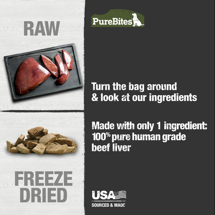 Beef Freeze Dried Dog Treats, 1 Ingredient, Made in USA, 16.6oz