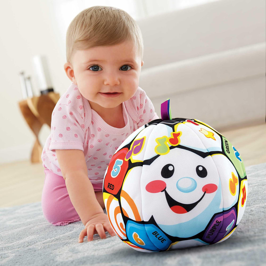 Baby Learning Toy Laugh & Learn Singin’ Soccer Ball Musical Plush with Sounds & Phrases for Infants Ages 6+ Months