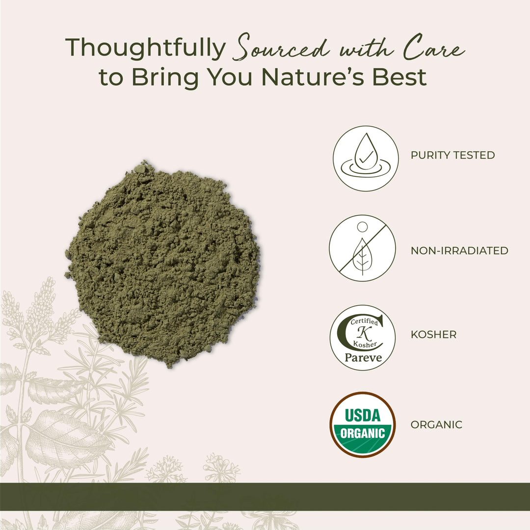 Organic Wheat Grass Powder - Natural Superfood for Tea, Juice, & Water, Pure Wheatgrass, Source of Nutrients, Certified Kosher, Non-GMO - Bulk 1 lb Bag