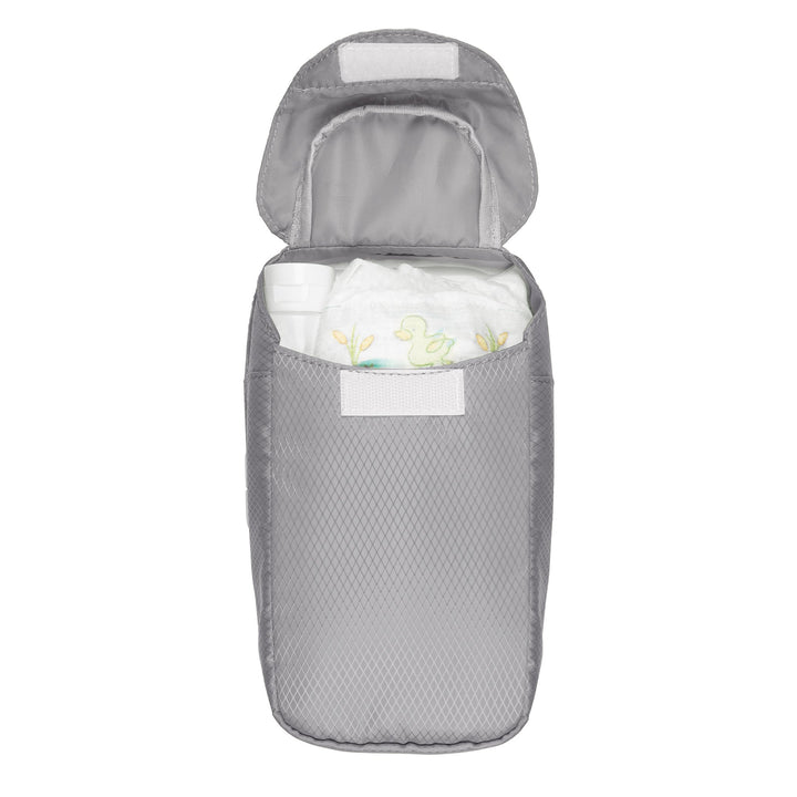 Tot On-The-Go Wipes Dispenser with Diaper Pouch, Gray