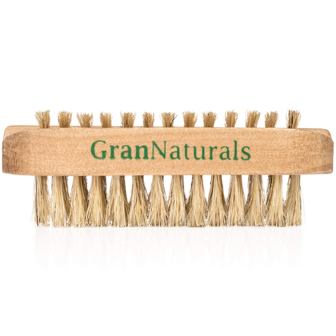 Toe & Finger Nail Brush - Hand & Foot Brush for Cleaning Fingernail and Toenail Cuticle - Natural Wooden and Bristle Scrubber Tool for Gardeners, Mechanics, Salon - Manicure + Pedicure