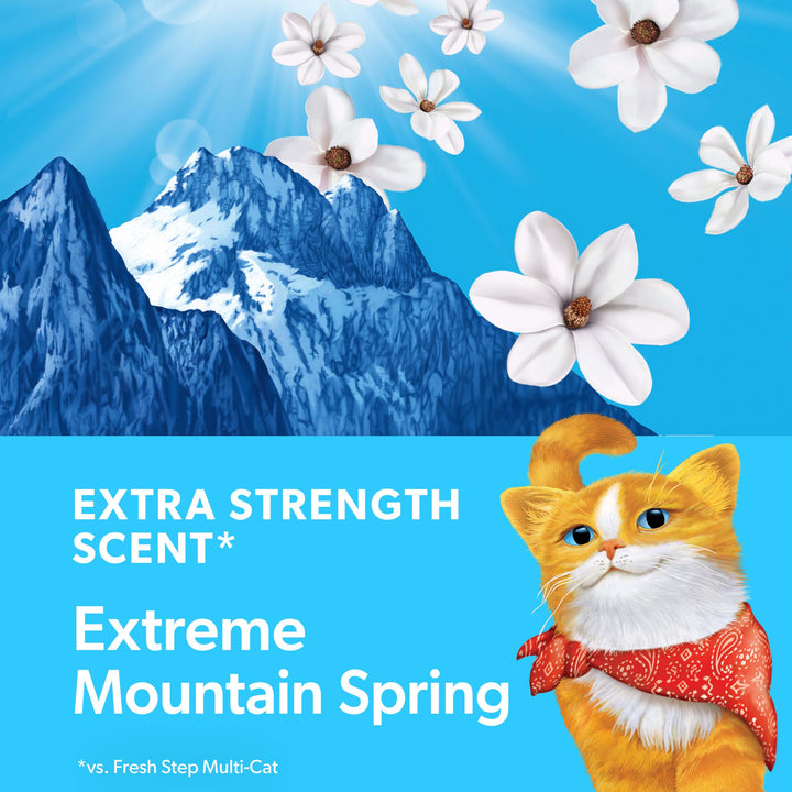 Extreme Clumping Litter With Febreze Freshness, Mountain Spring Scent Clumping Cat Litter With Guaranteed Odor Control, 14 lb. Box