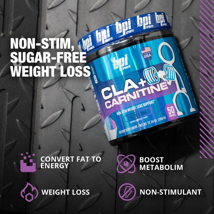 CLA + Carnitine – Conjugated Linoleic Acid – Weight Loss Formula – Metabolism, Performance, Lean Muscle – Caffeine Free – For Men & Women – Snow Cone – 50 servings – 12.34 oz.