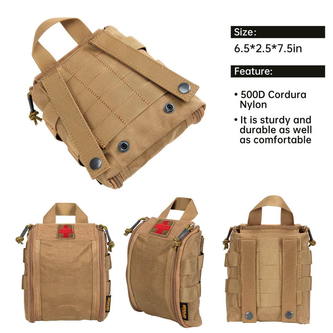 Tactical First Aid Kits Medical Utility Pouch Molle EMT Pouch Quick Release Emergency Survival Kits (Coyote Brown)