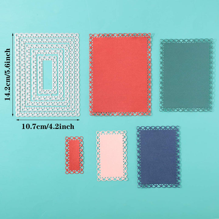 3 Sets Frame Cutting Die Metal Template Frame Paper Cards Cutting Dies Cut Stencils Nested Stitched Frame Cutting Dies Embossing Dies Template for DIY Carding Making Scrapbooking Supplies