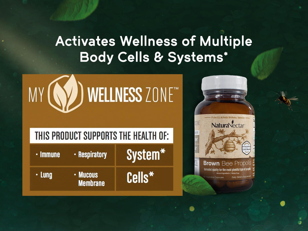 - Brown Bee Propolis - NSF Contents Certified - Premium Brazilian Propolis - Gluten-Free Supplement with Flavonoids, FLAV-B and PWE - Naturally Sourced Through Ethical Beekeeping (60pcs.)