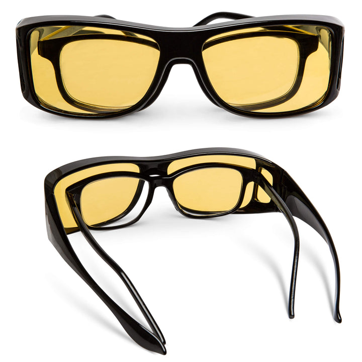 Daylights Amber Fitover Blue Light Blocking Glasses to Reduce Eye Strain and UV Glare - For Men & Women, Computer Screen, Gaming, TV, Phone - by Dave Asprey