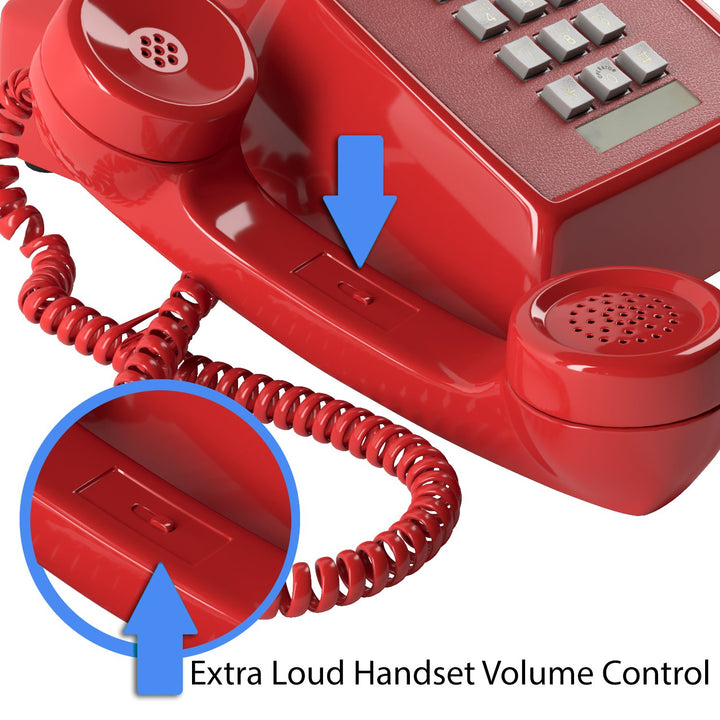 Classic Corded Phone for Hearing Impaired Telephone for Seniors with Extra Loud Ringer (Ash)