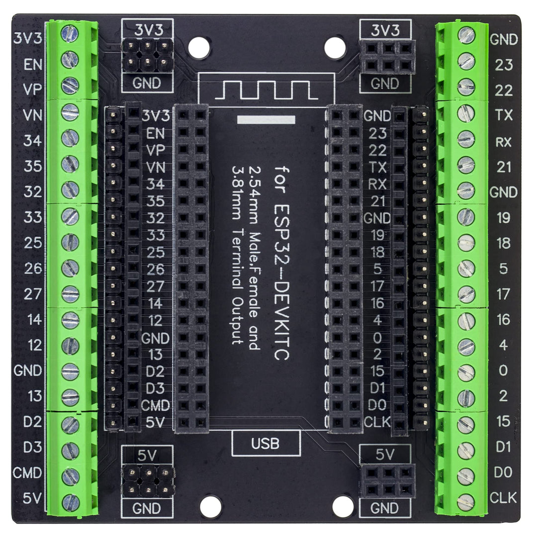 for ESP32 Super Breakout Board 3.81mm / 0.15 Terminal GPIO Expansion Board 3 Types Outputs for ESP32-DevKitC ESP-WROOM-32 Block PCB