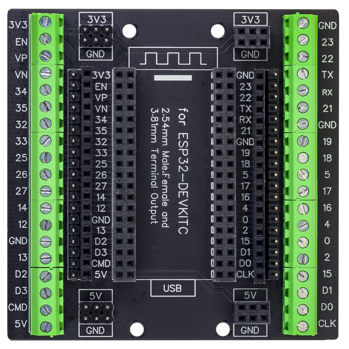 for ESP32 Super Breakout Board 3.81mm / 0.15 Terminal GPIO Expansion Board 3 Types Outputs for ESP32-DevKitC ESP-WROOM-32 Block PCB