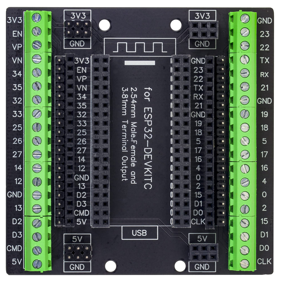 for ESP32 Super Breakout Board 3.81mm / 0.15 Terminal GPIO Expansion Board 3 Types Outputs for ESP32-DevKitC ESP-WROOM-32 Block PCB