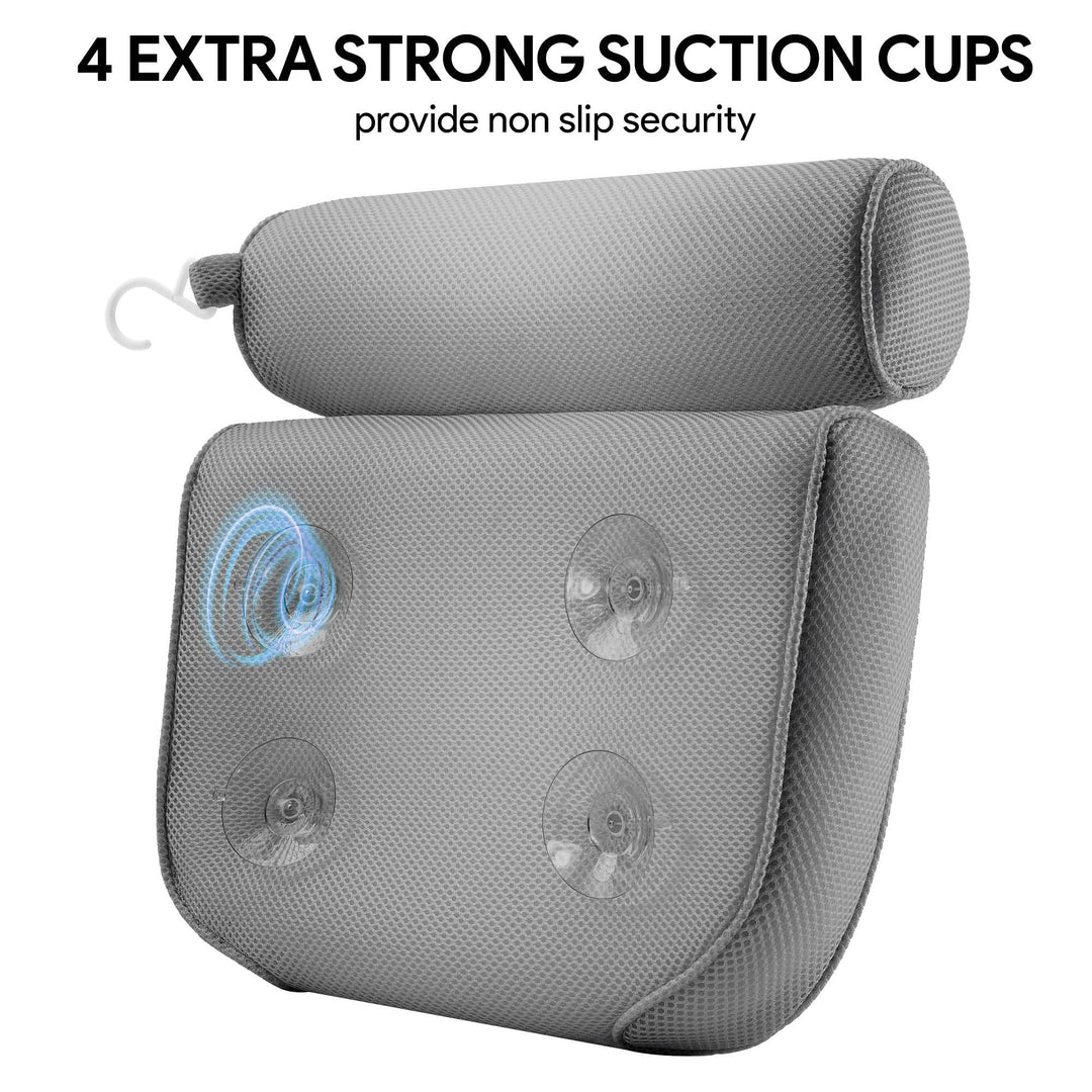 Comfort Bath Pillow for Tub, Bath Pillow for Neck Back Support with Strong Suction Cups & Hook, Soft Bath Pillow for Luxury Bath, Hot Tub Bathtub Pillow Made with Soft Mesh, Great Gift for Wife