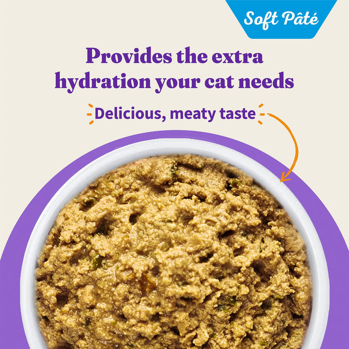 Adult Grain Free Wet Cat Food Soft Pate, Chicken Recipe in Broth, Healthy Cat Food with Real, Whole Chicken, 3 oz Can (Pack of 12) (Packaging May Vary)