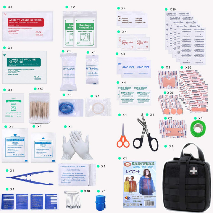Rip-Away EMT Pouch Molle Pouch Ifak Pouch Medical First Aid Kit Utility Pouch 1000D Nylon (with Medical Supplies)