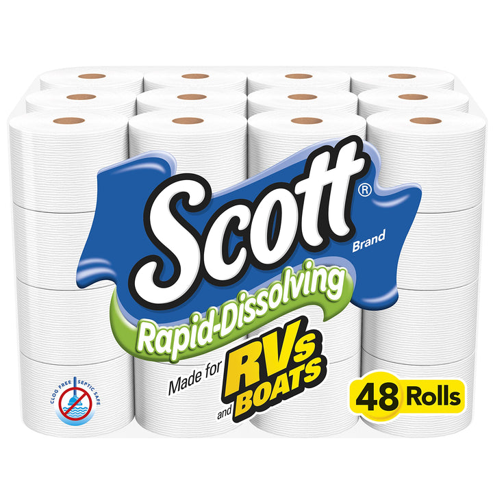 Rapid Dissolving Toilet Paper, 4 Rolls (Pack of 12)