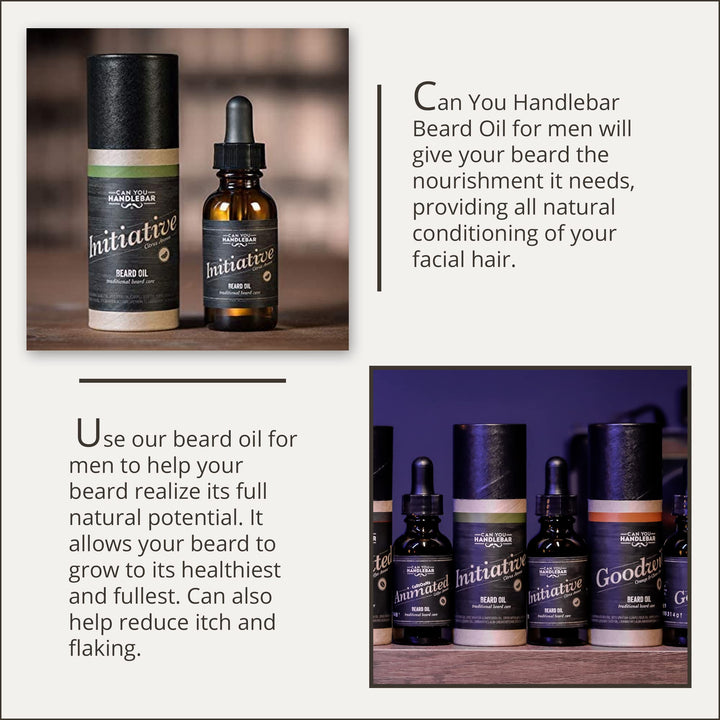 Beard Oil for Men, Natural Beard Care Conditioner Moisturizer Softener Grooming Product, Citrus Bergamot and Lavender Scent, 1oz Dropper Bottle