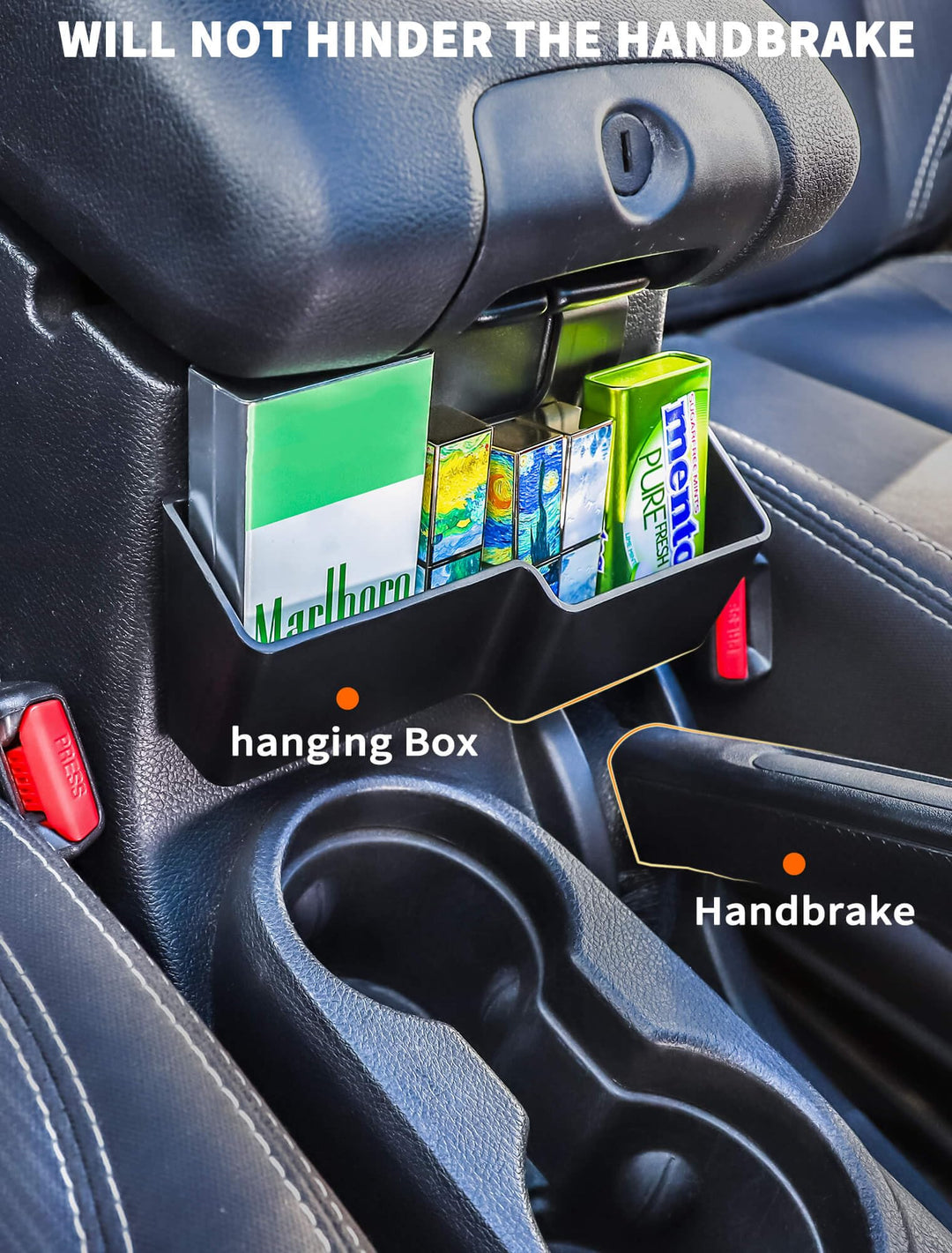JK Center Console Hanging Storage Box, Armrest Organizer Tray for 2011-2018 Jeep Wrangler JK JKU 2/4 Door, Interior Accessories, Patented Design, Black, 1 PCs
