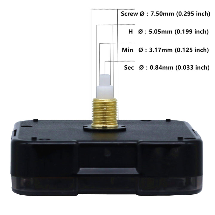 Youngtown 12888 Quartz DIY Wall Clock Movement Mechanism Repair Parts Replacement Kit Sweep Silent Movement,17 mm (43/64 inch) Shaft Length 9.5 mm (3/8 inch) Thread Length.