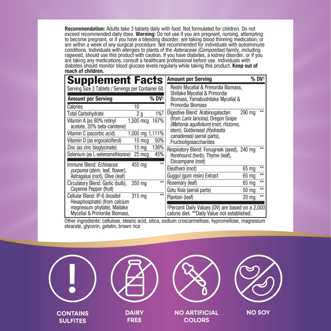 Nature's Way Systemwell Ultimate Immune*, with Vitamins C, A, D, Zinc, Selenium, Multi-System Botanical Blends Including Immune, Respiratory, Digestive, & Circulatory, 180 Tablets (Packaging May Vary)