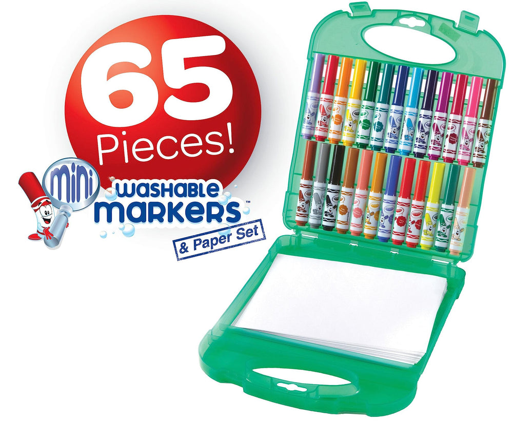 Pip Squeaks Marker Set (65ct), Mini Washable Markers for Kids, Markers for Coloring Books, Kids Travel Activity, Holiday Gift, 4+