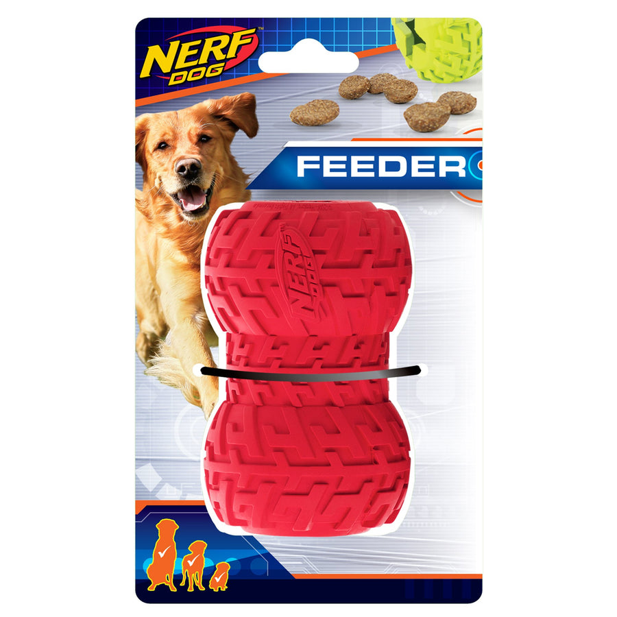 Dog Tire Feeder Dog Toy, Lightweight, Durable and Water Resistant, 4 Inches, for Medium/Large Breeds, Single Unit, Red