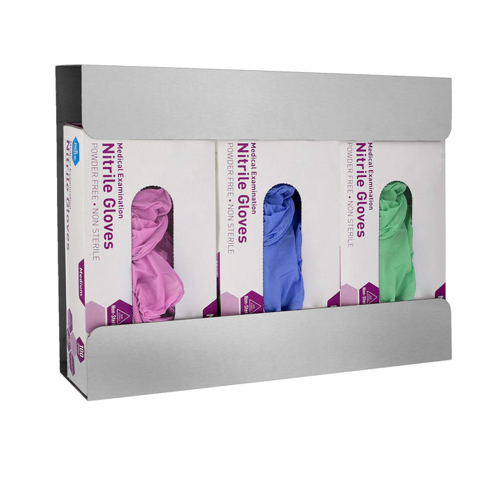 Stainless Steel, Triple Glove Dispenser Wall Mount, Organize and Protect Your Gloves