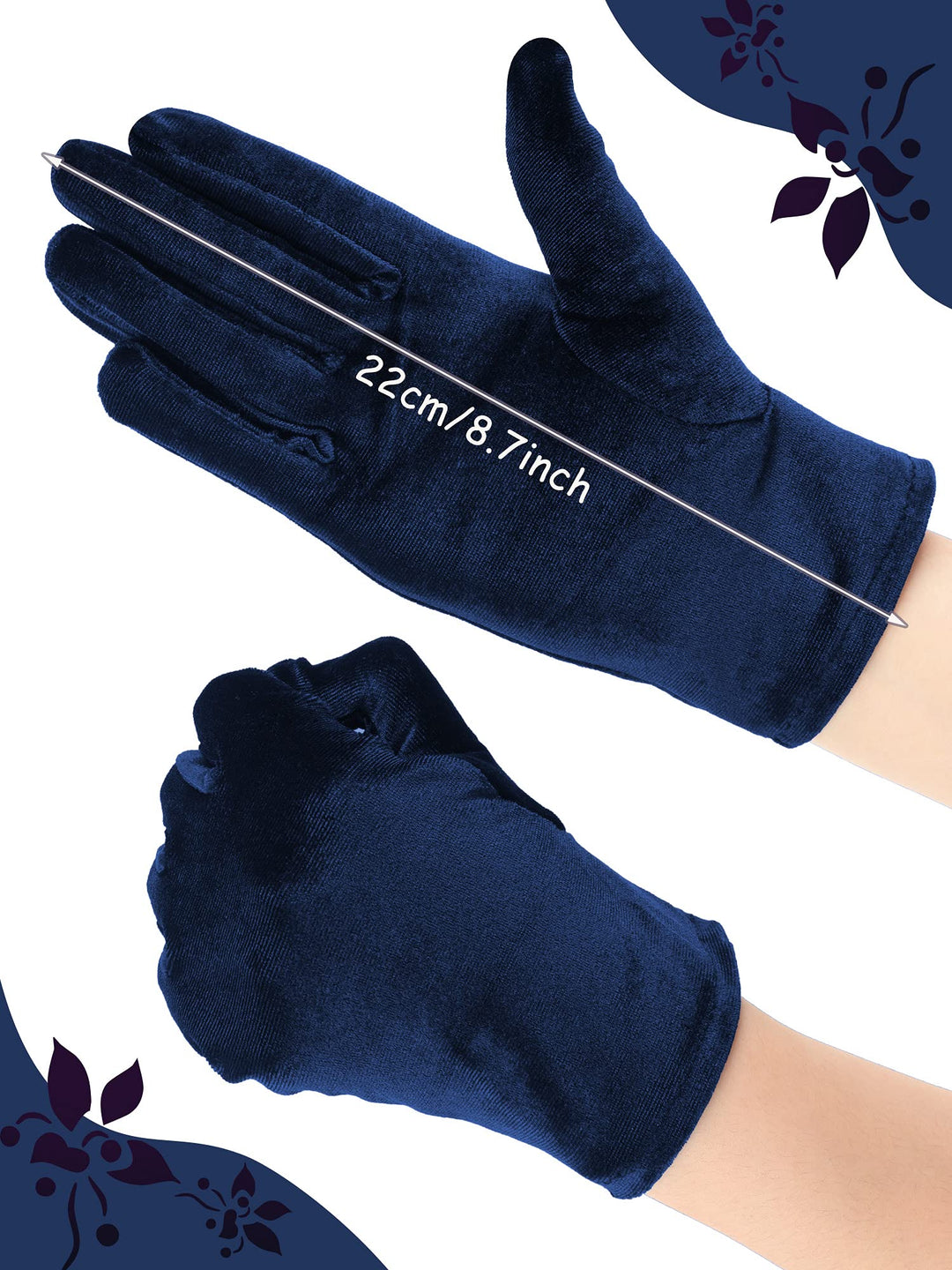 4 Pairs Women Short Velvet Gloves Winter Satin Gloves Warm Tea Party Wrist Glove for Christmas Party Dancing Costume(Black, Purple, Blue, Wine Red)