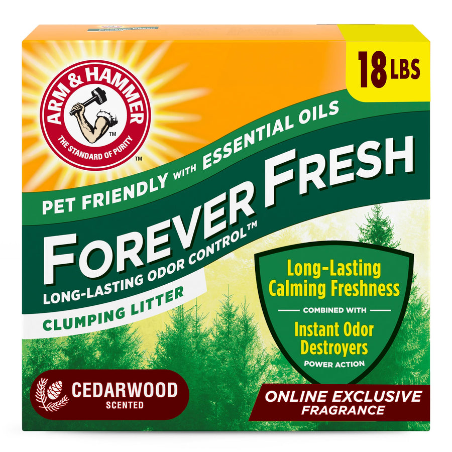 Forever Fresh Clumping Cat Litter Cedarwood, MultiCat 18lb, Pet Friendly with Essential Oils, (Pack of 1)