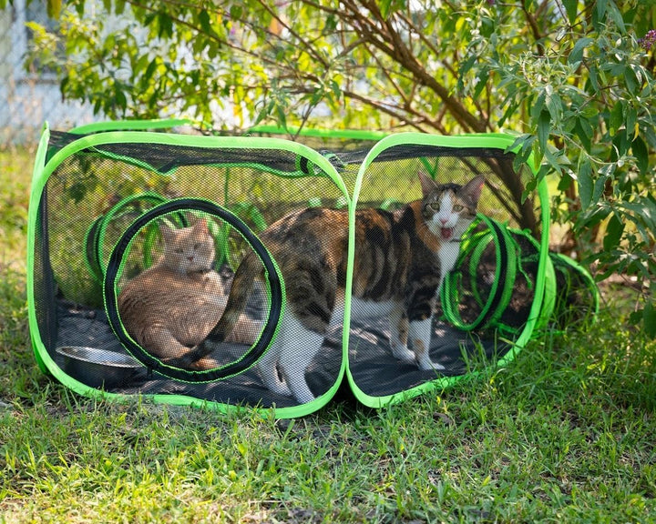 Small Animal Playpen Guinea Pig Hedgehog Cage Rabbit Cage with Fun Surround Tunnel Breathable & Transparent Pop Open Exercise Yard Fence with Top Cover Anti Escape