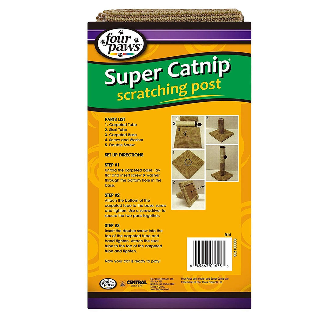 Super Catnip Cat Scratching Post, Sisal and Carpet Scratching Post Brown 21 Inches Tall - Brown