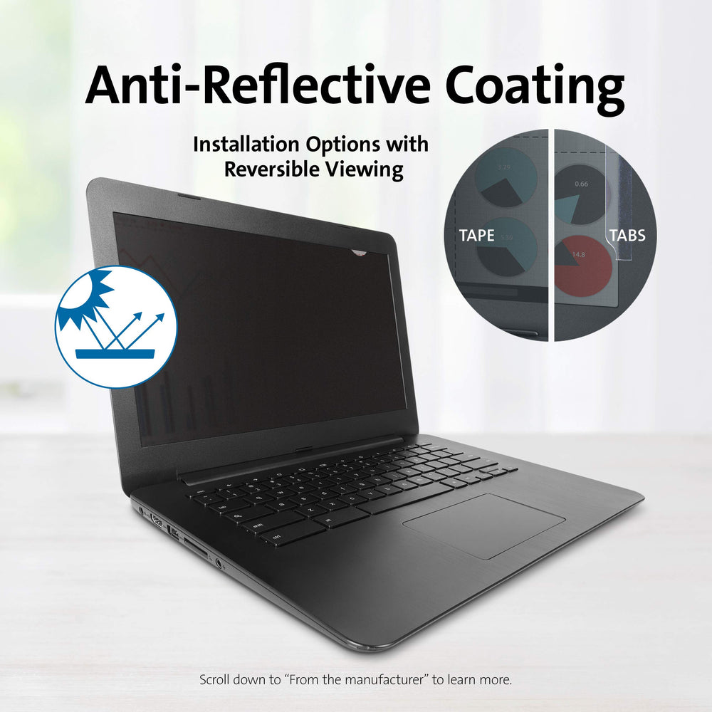 14 inch Laptop Privacy Screen Laptop, 16:9 Laptop Screen Privacy Filter, Anti-Glare, Blue Ray Reduction, Compatible with HP/Dell/Acer/Asus/Samsung/Lenovo (K52793WW)