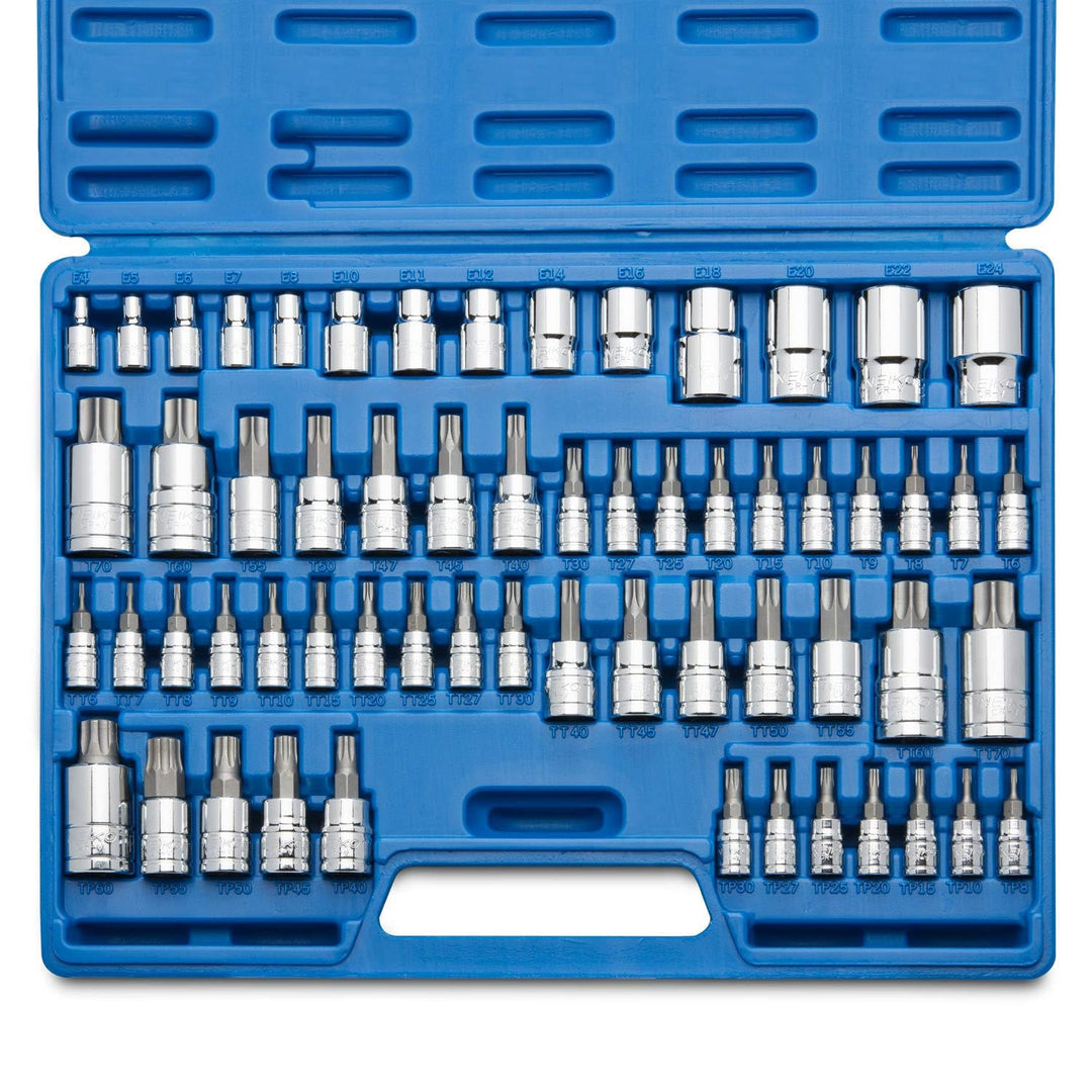 10083A Master Torx Bit Socket and External Torx Socket Set, S2 and CrV Steel, Supreme Torque Output Complete Kit, 60 Pieces