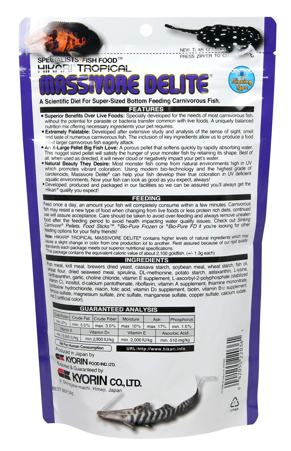 Tropical Massivore Delite Fish Food, 13.4 oz (380g)